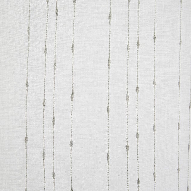 Vitrage droit passe tringle x2 blanc broderie fil gris 60x120cm