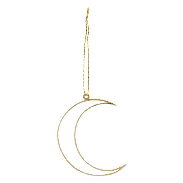 Suspension de No&euml;l forme en m&eacute;tal dor&eacute;