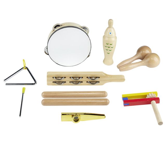Instrument de musique enfant bois 10 pi&egrave;ces