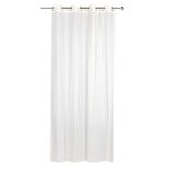 Voilage à oeillets aspect toile à beurre uni blanc ivoire