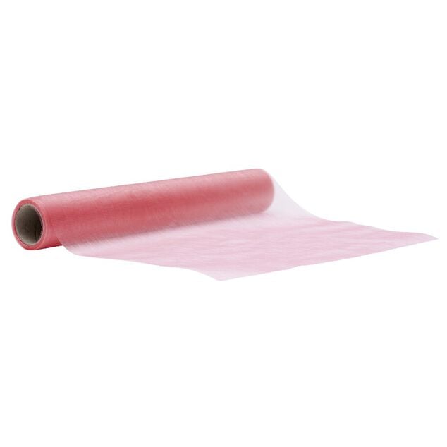 Chemin de table en nylon organza rouge