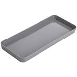 Plateau rectangulaire gris plastique 26x11xH2cm