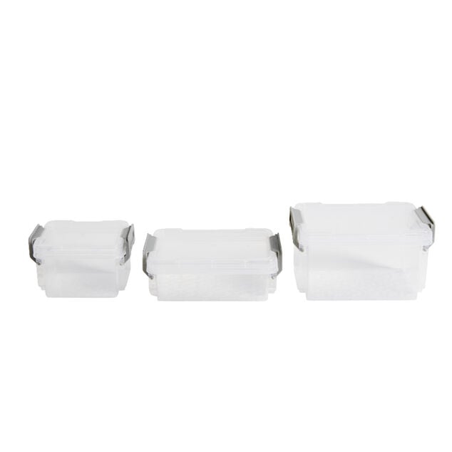 Lot de 8 bo&icirc;tes de rangement 3 tailles plastique transparent - 2 mod&egrave;les