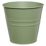 Pot en m&eacute;tal vert petit mod&egrave;le &Oslash;16xH13cm