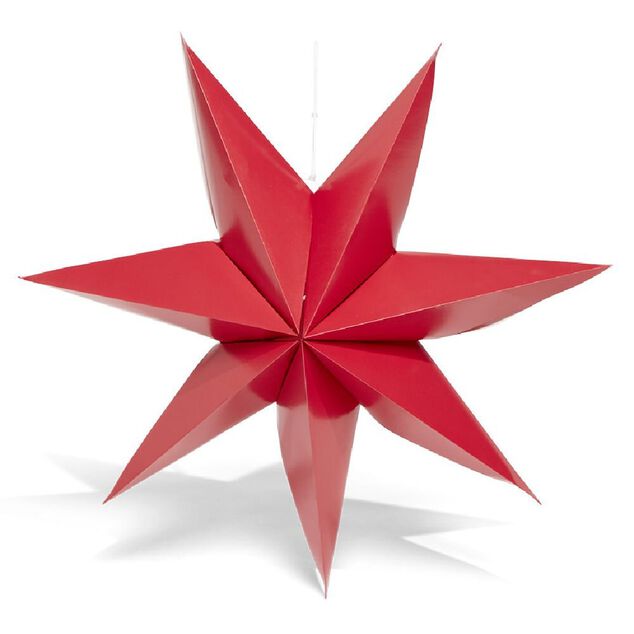 Étoile pliante à suspendre rouge et blanc H80cm