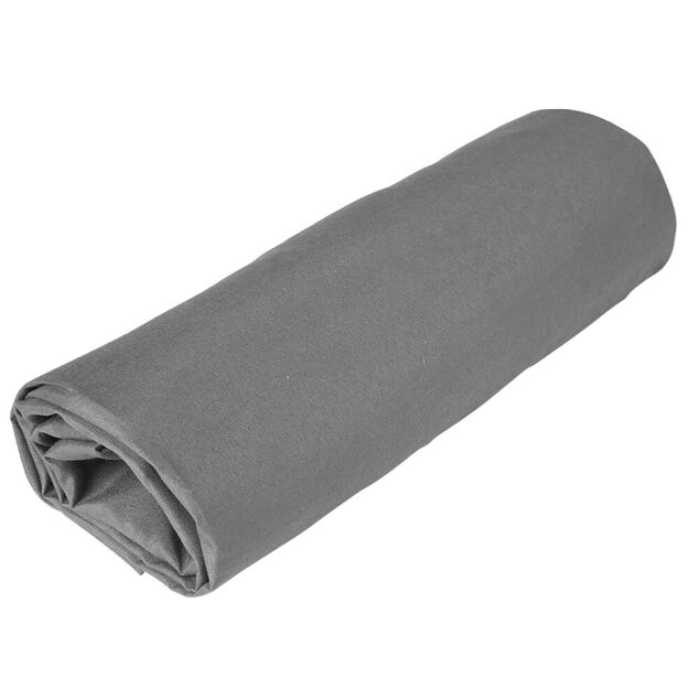 Drap housse 160x200cm 100% coton gris fonc&eacute;