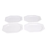 Plateau de pr&eacute;sentation ovale x4 en carton blanc 25x34cm