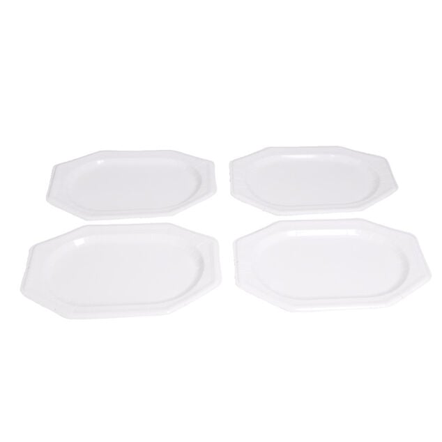 Plateau de pr&eacute;sentation ovale x4 en carton blanc 25x34cm