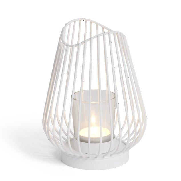 Bougeoir blanc &Oslash;12xH17,5cm