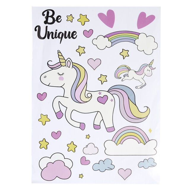 Sticker mural enfant licorne ou astronaute 29x40cm (2 mod&egrave;les)