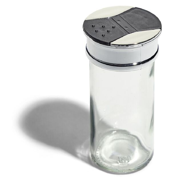 Pot &agrave; &eacute;pice en verre et couvercle m&eacute;tal &Oslash;5xH10,2cm