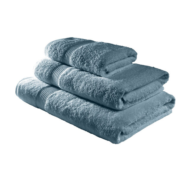 Serviette de toilette 50x90cm coton bleu paon