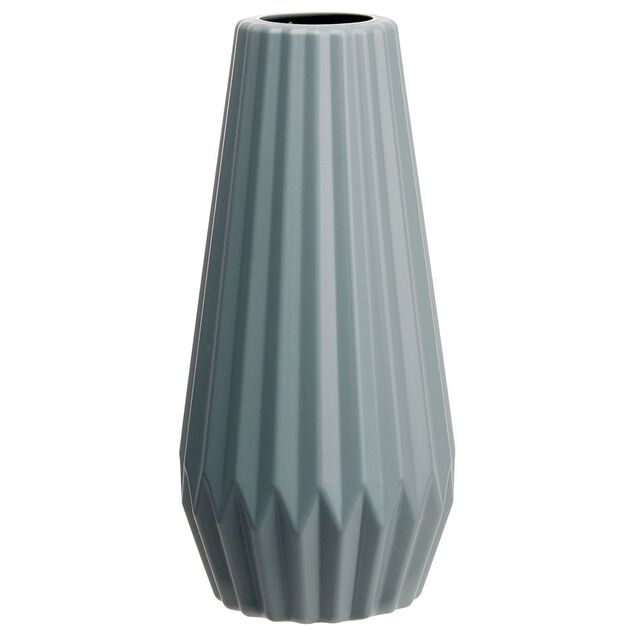 Vase cylindrique en plastique design stri&eacute;