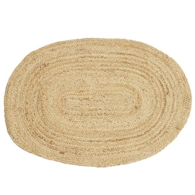 Tapis ovale en jute marron 120x170cm