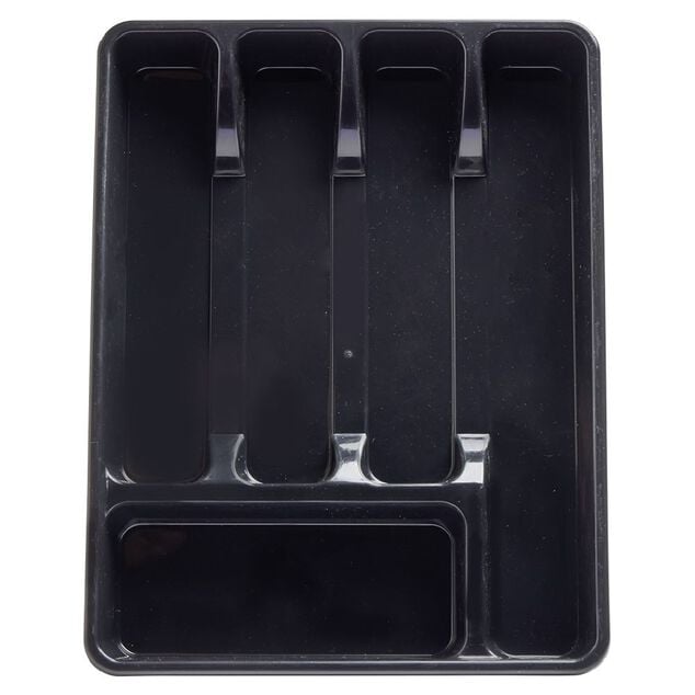 Range-couverts plastique noir
