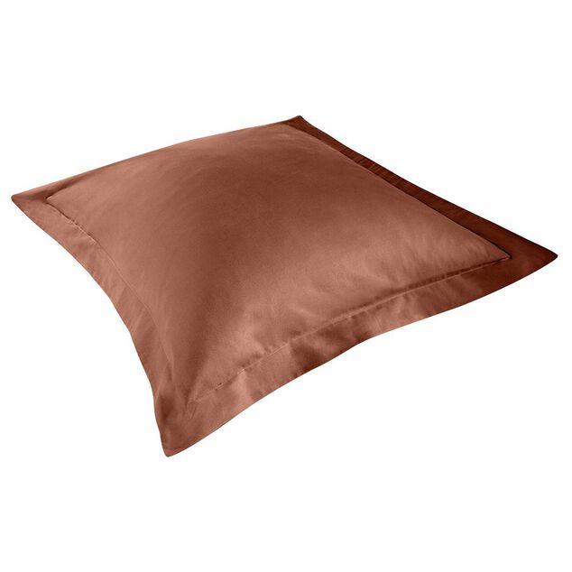 Taie d'oreiller rectangulaire finition volant 50x70 cm sienne