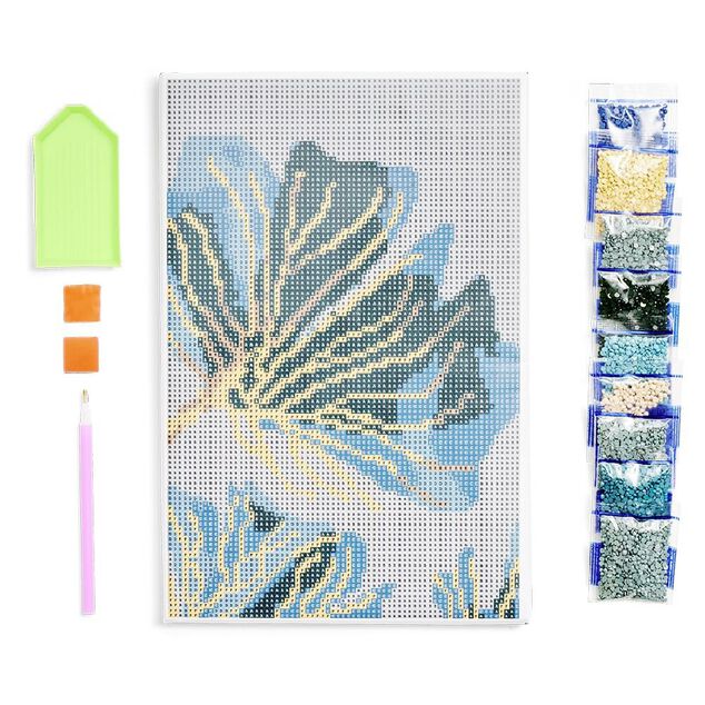 Kit créatif 13 pièces broderie diamants 21x29,7cm 3 modèles