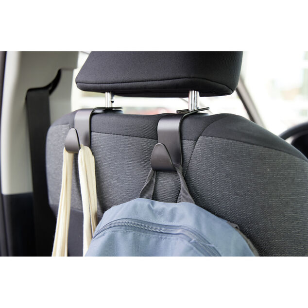 Crochet rangement appuie-tête noir H10cm (2 pièces)