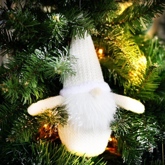 Déco à poser gnome blanc H25cm