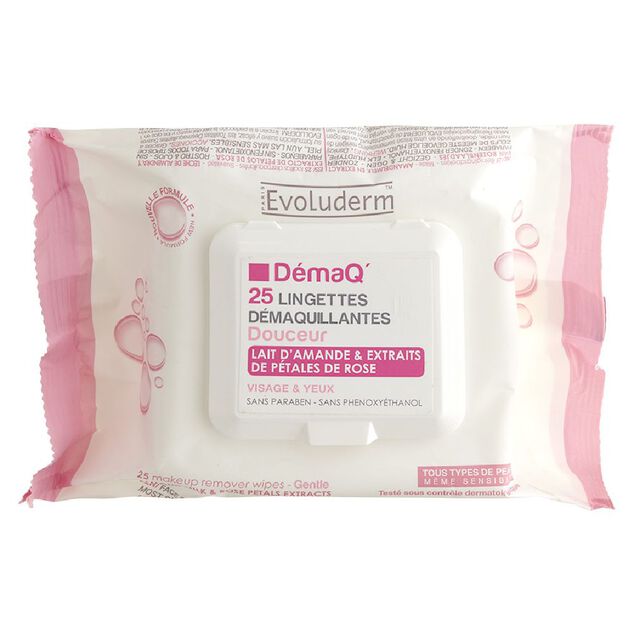 Lingette démaquillante Evoluderm Lait d'amande douce x25