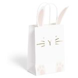 Lot de 4 sacs en papier 14x30cm forme lapin de Pâques