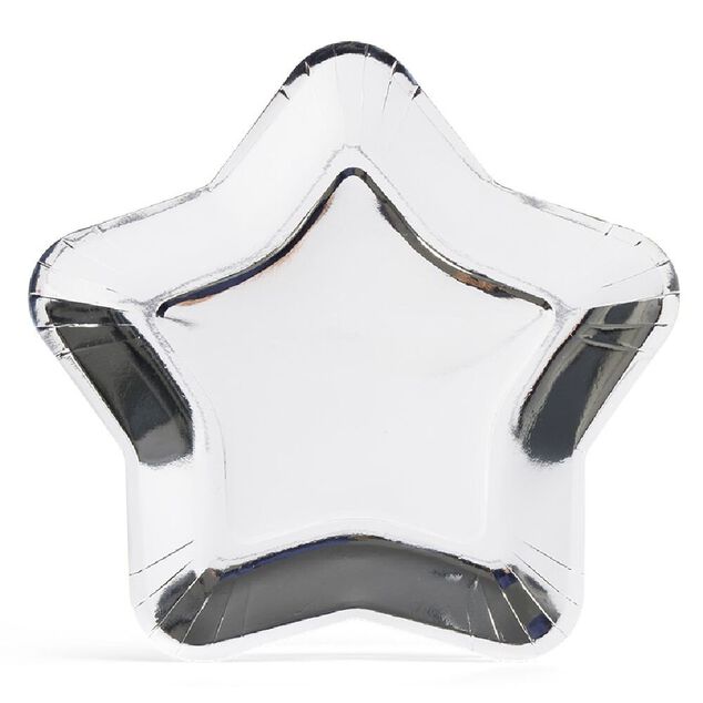 Plateau carton &eacute;toile argent&eacute; &Oslash;24,5cm x6