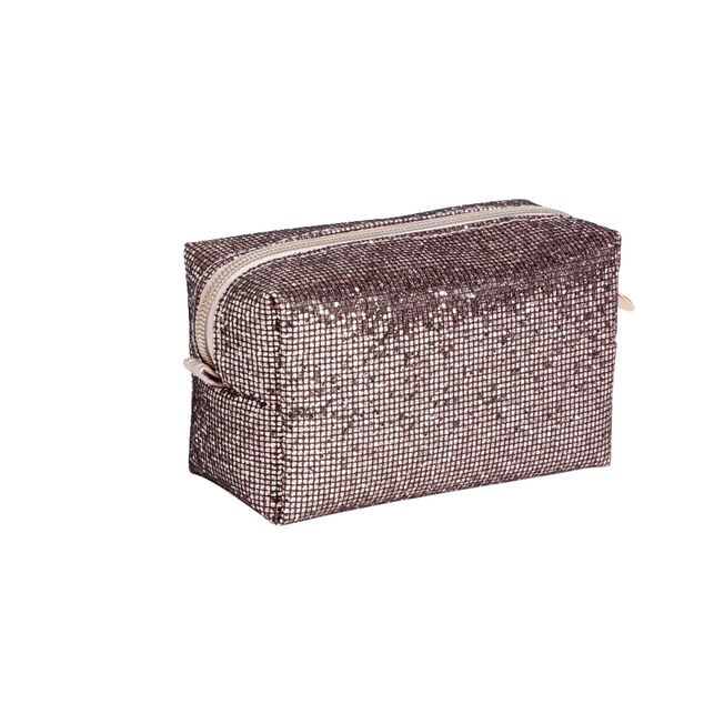 Pochette paillet&eacute;e rectangulaire 15x7xH9cm - 2 mod&egrave;les rose ou noir