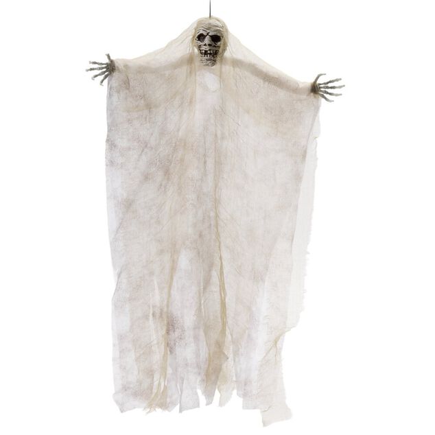 D&eacute;coration Halloween &agrave; suspendre fant&ocirc;me squelette H66cm (2 mod&egrave;les)