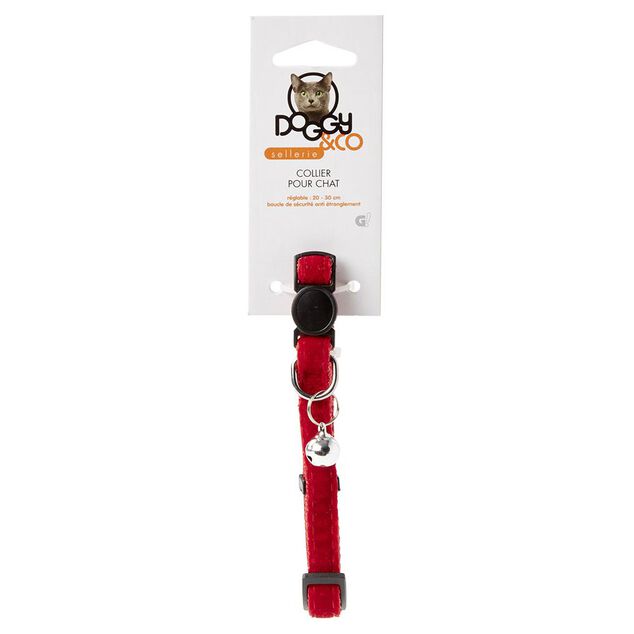 Collier r&eacute;glable pour chat avec grelot