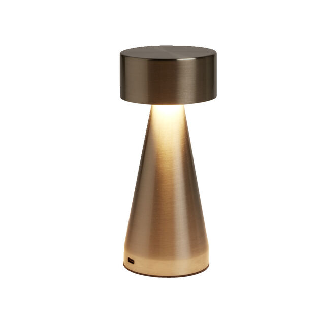 Lampe de table Squari USB tactile gris argent&eacute; &Oslash;9,5xH22,5cm