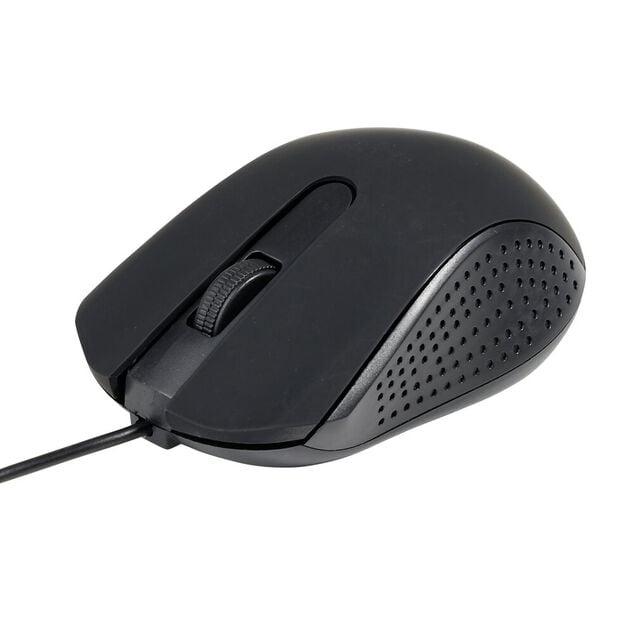 Souris PC filaire 3 boutons noire 9x6xH3cm