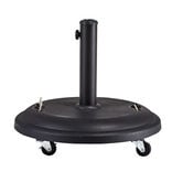 Pied de parasol rond en b&eacute;ton rev&ecirc;tement plastique noir 25 kg