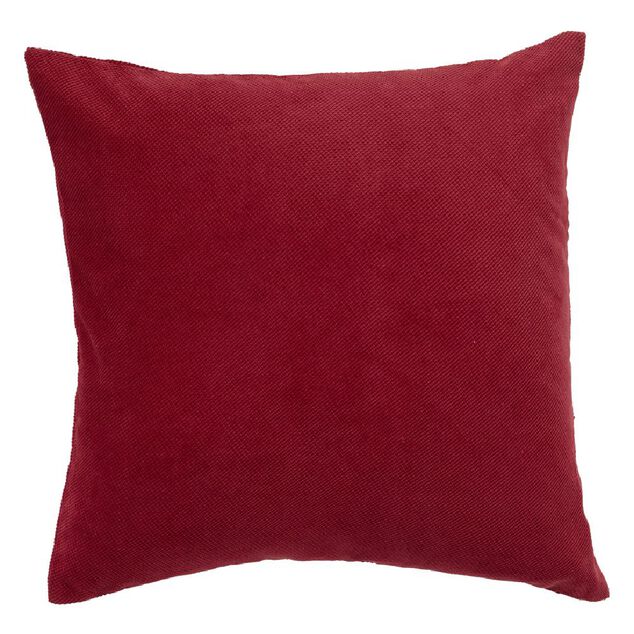 Housse de coussin imitation velours 40x40cm rouge