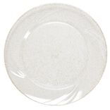 Assiette plastique r&eacute;utilisable x4 paillet&eacute;e dor&eacute;e &Oslash;26cm