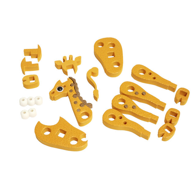 Puzzle 3D forme animaux H20cm - 2 mod&egrave;les girafe ou crocodile