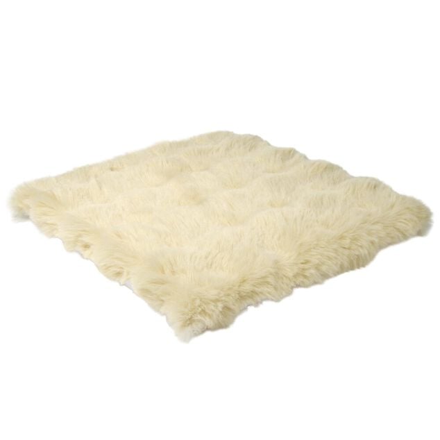 Galette de chaise carr&eacute;e effet fourrure Bubble 38x38cm (2 mod&egrave;les)