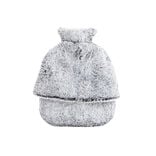 Bouillotte pour pieds 1,8L housse fausse fourrure grise