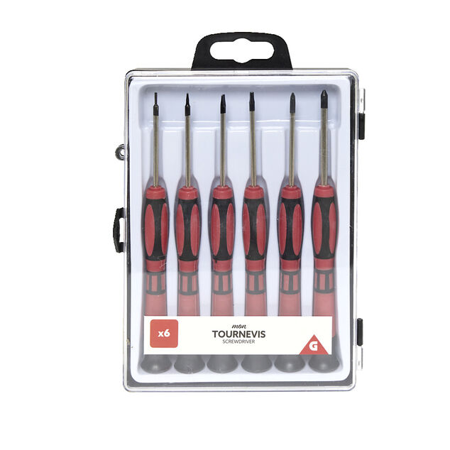 Lot de 6 tournevis et 1 cl&eacute; allen