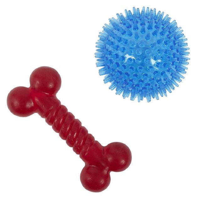Jouet pour chien Os L.16 cm et Balle &Oslash;8,8 cm