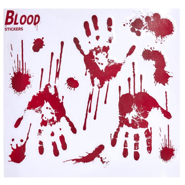 Stickers Halloween empreintes de mains rouges 2 feuillets