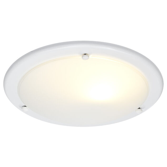 Plafonnier rond en verre blanc Ø30xH6cm