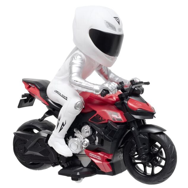 Moto t&eacute;l&eacute;command&eacute;e 1/10 lumineuse USB 21x9xH19cm (2 mod&egrave;les)