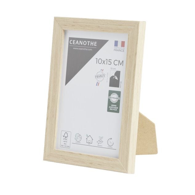 Cadre photo bois clair 12,5x17,5cm pour photo 10x15cm