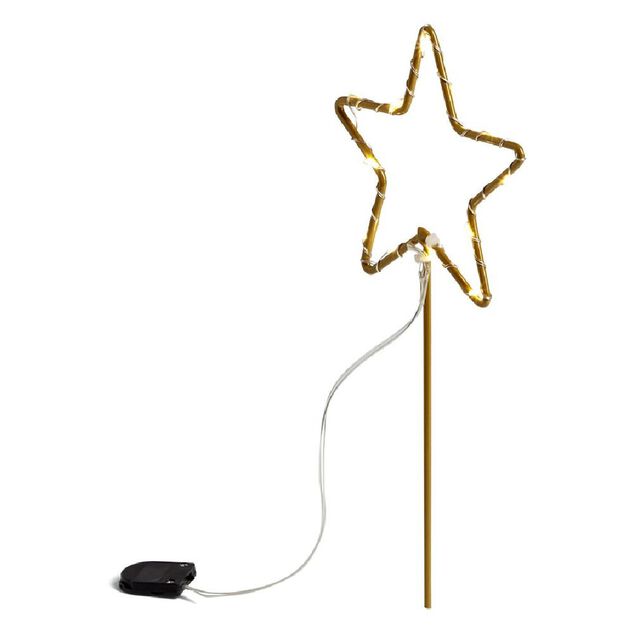 &Eacute;toile lumineuse &agrave; planter 12LED blanc chaud H25cm