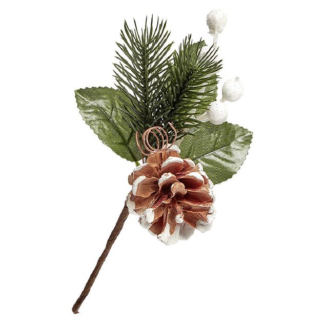 Branche de Décoration x6 avec pomme de pin