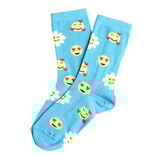 Chaussettes fille bleues motifs smileys T26/35