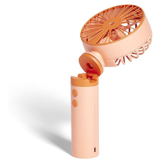 Ventilateur à main brumisateur USB 3 vitesses corail