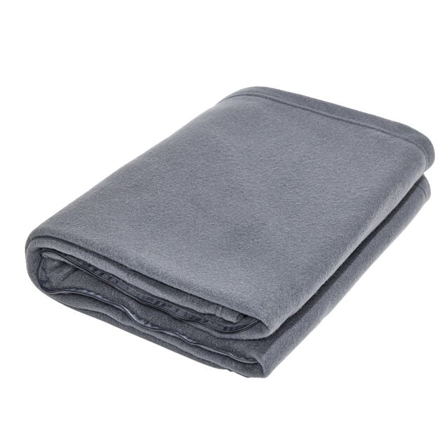 Plaid polaire gris 130x160cm 2en1 avec fermeture pour coussin