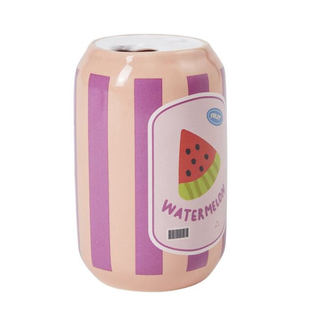 Vase c&eacute;ramique forme canette jus de fruit &Oslash;7x11,5cm (2 mod&egrave;les)