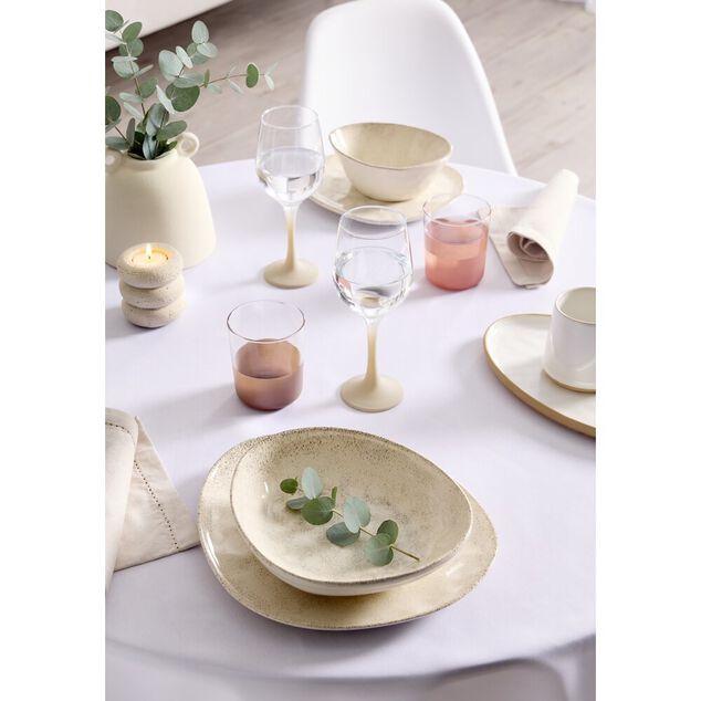 Assiette creuse fa&iuml;enceTrior beige 20x23cm